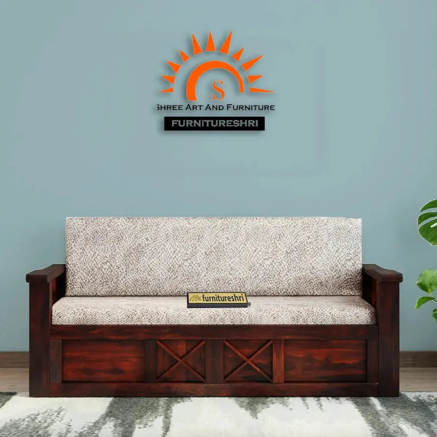 CROSS SOLID WOOD SOFA CUM BED WITH STORAGE My Store