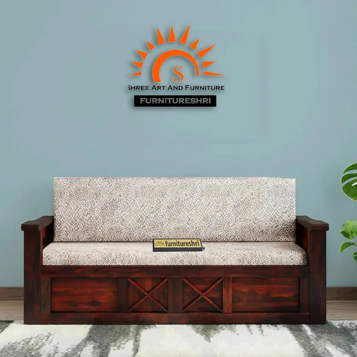 CROSS SOLID WOOD SOFA CUM BED WITH STORAGE My Store