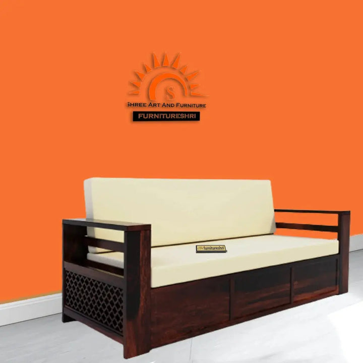 SAULI SOLID WOOD SOFA CUM BED WITH STORAGE My Store