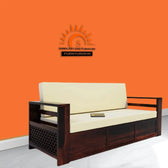 SAULI SOLID WOOD SOFA CUM BED WITH STORAGE My Store