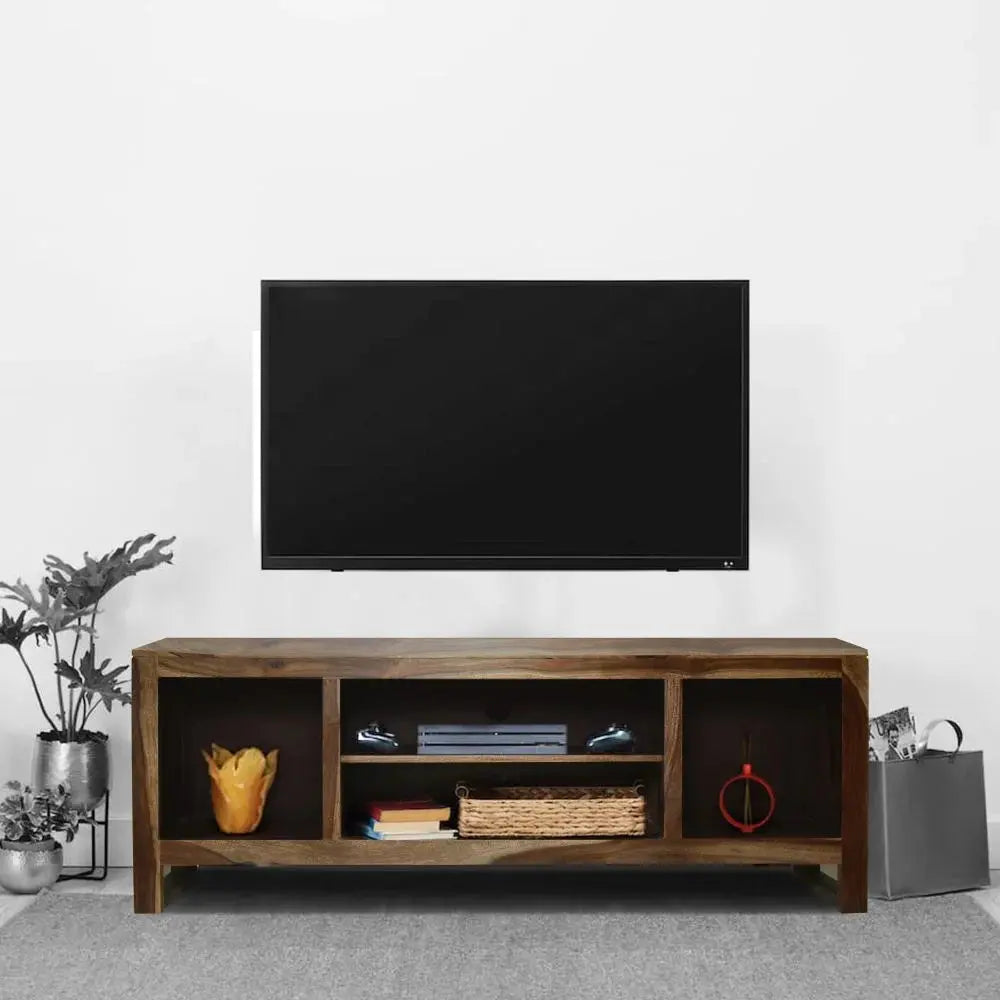 NIUEE TV UNIT SHEESHAM WOOD WALNUT FINISH My Store