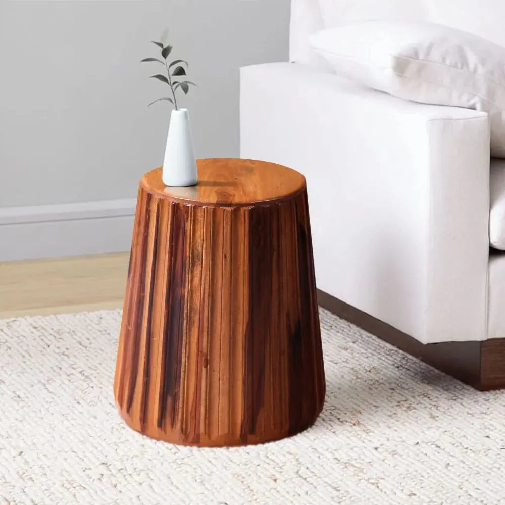 HULLEY END TABLE SOLID WOOD HONEY FINISH My Store