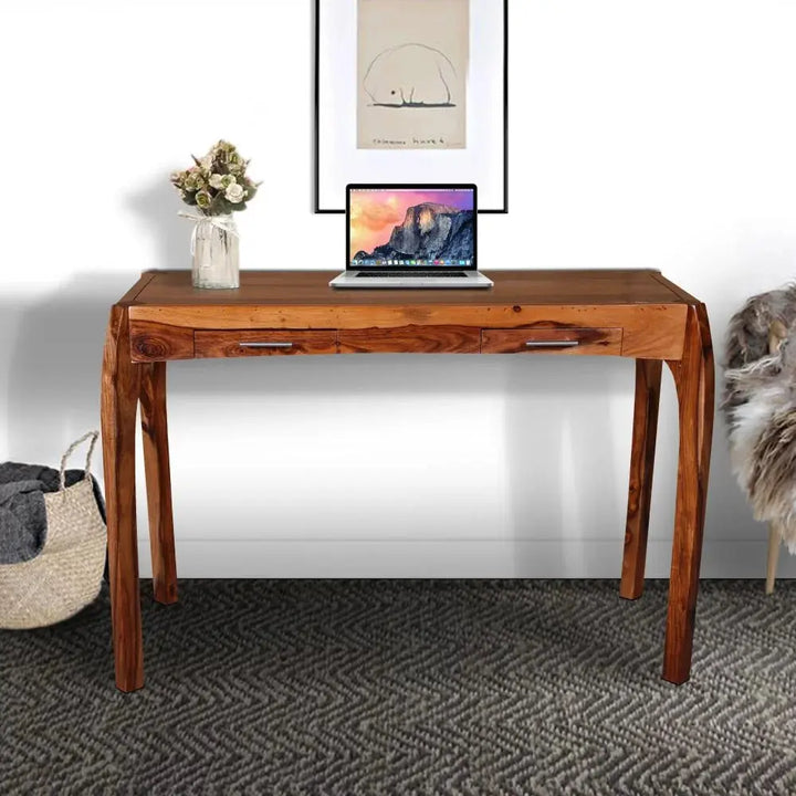 RASSEY CONSOLE TABLE SOLID WOOD HONEY FINISH My Store