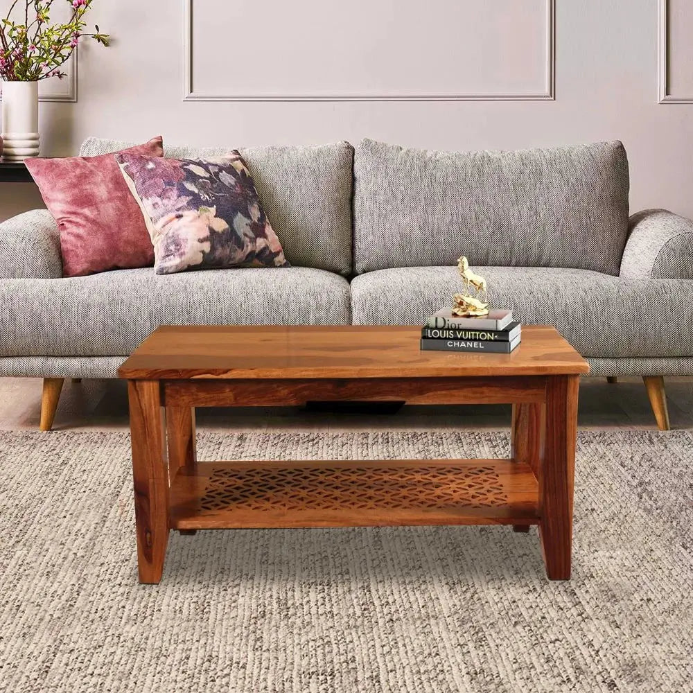 RUSSEY CENTER TABLE SOLID WOOD HONEY FINISH My Store