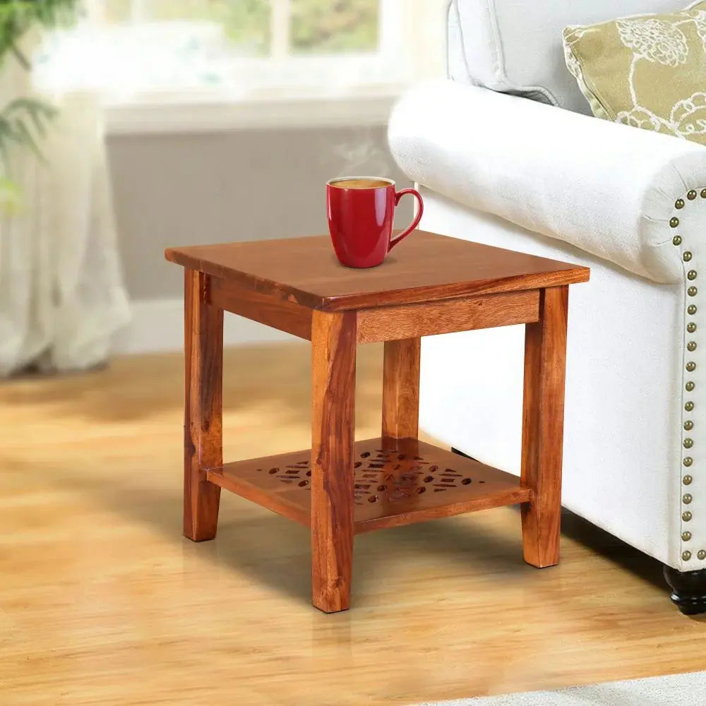 SASSEY END TABLE SOLID WOOD IN HONEY FINISH My Store