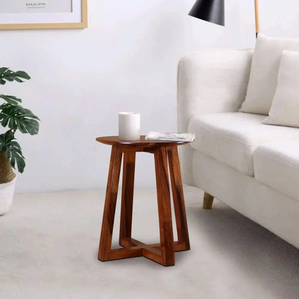RUSY END TABLE SOLID WOOD HONEY FINISH My Store