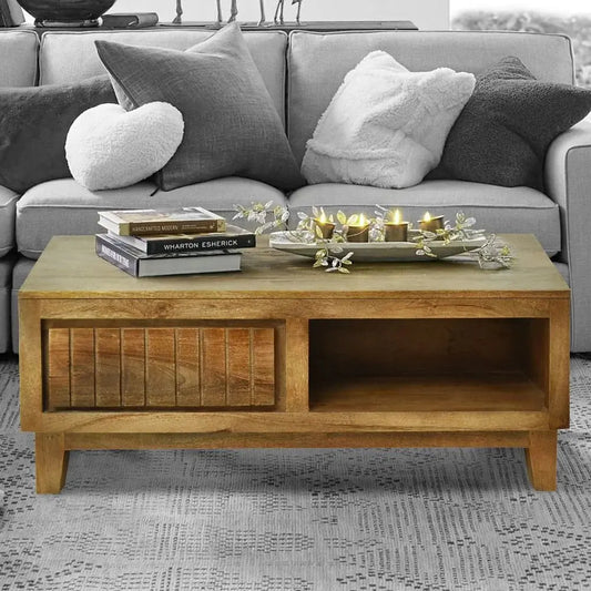 ELITE SOLID WOOD COFFEE TABLE NATURAL FINISH My Store