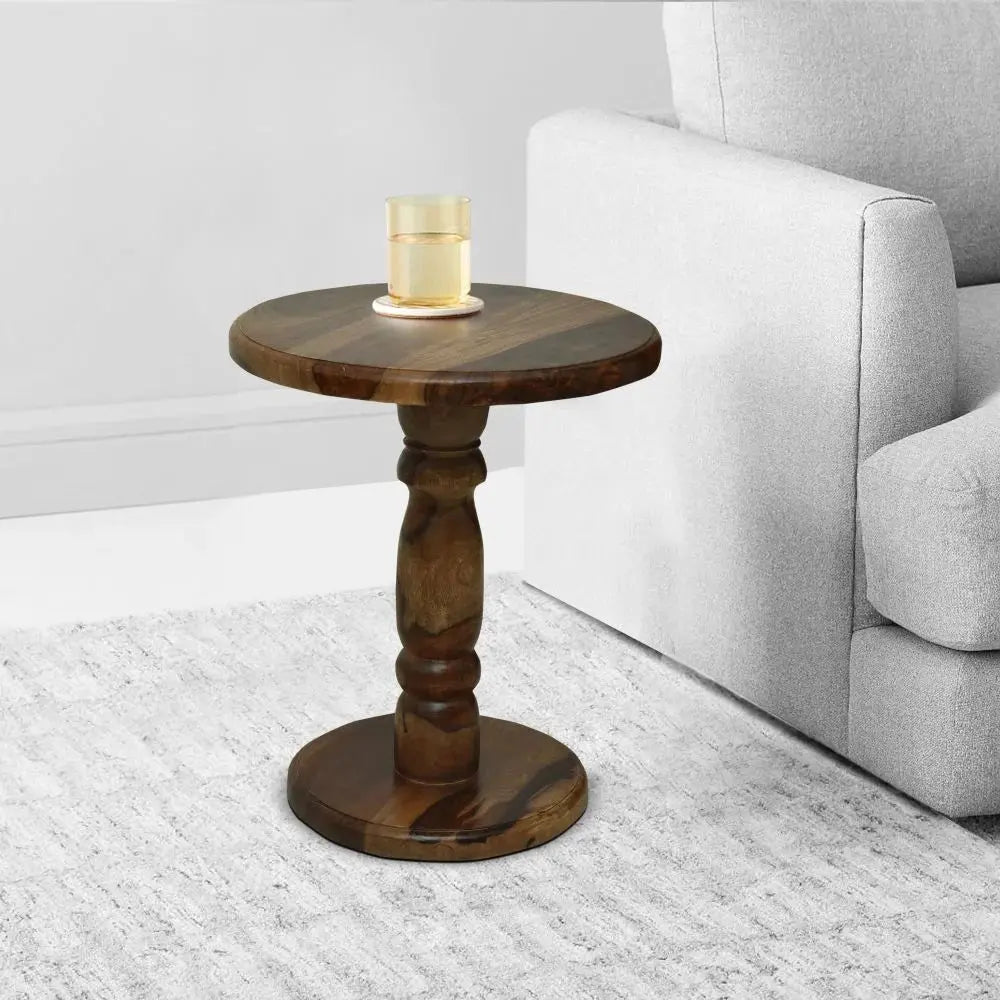 DELTA END TABLE SOLID WOOD WALNUT FINISH My Store