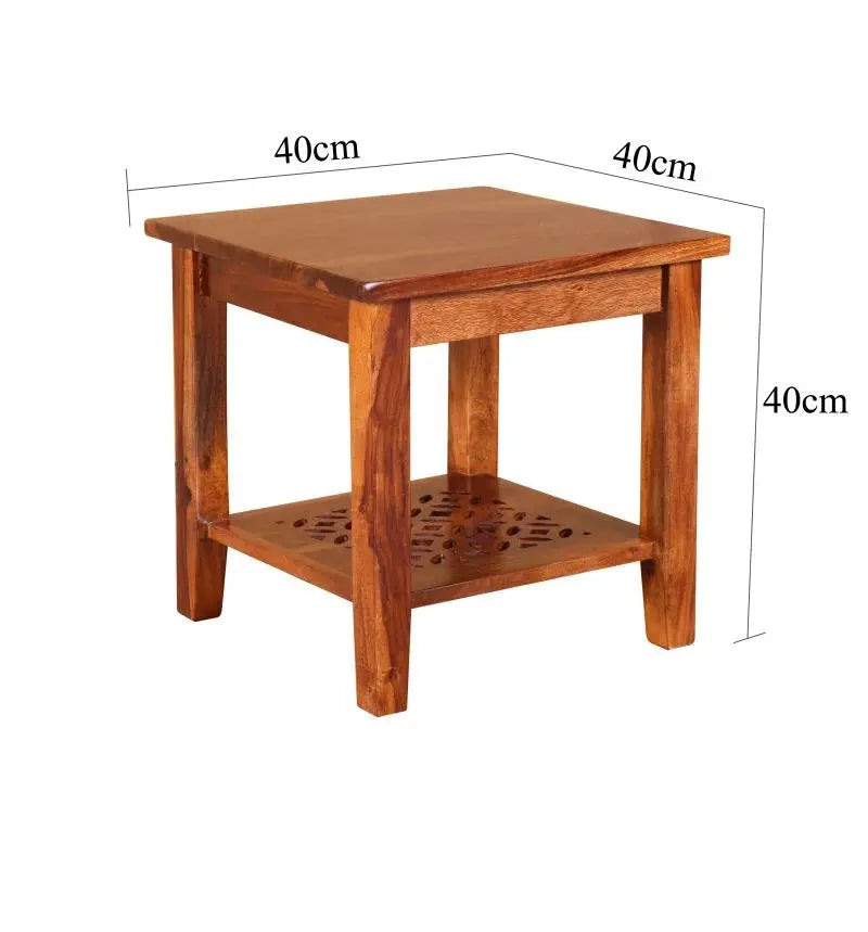 SASSEY END TABLE SOLID WOOD IN HONEY FINISH My Store