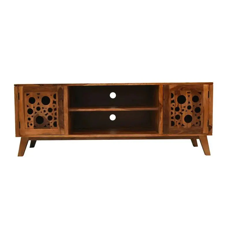 SHIRE SOLID SHEESHAM WOOD TV UNIT HONEY FINISH My Store
