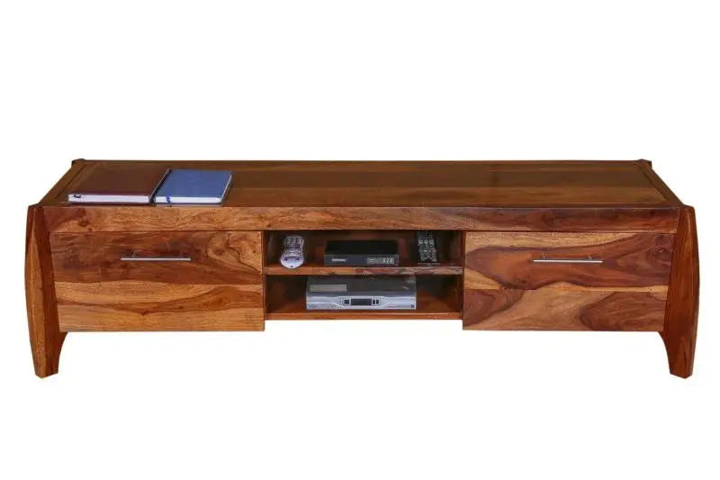 EVOO TV UNIT SOLID WOOD HONEY FINISH My Store