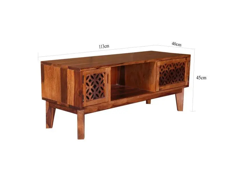 DURY TV UNIT SOLID WOOD HONEY FINISH My Store