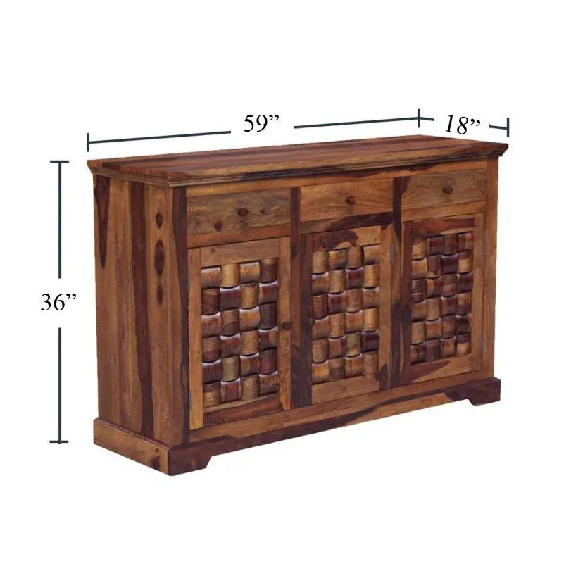 DIAMOND SOLID WOOD SIDE BOARD IN WALNUT FINISH My Store