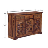 DIAMOND SOLID WOOD SIDE BOARD IN WALNUT FINISH My Store