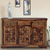 DIAMOND SOLID WOOD SIDE BOARD IN WALNUT FINISH My Store