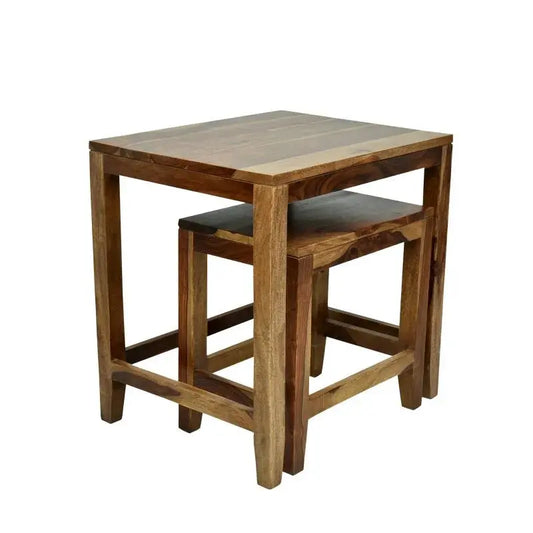 ALLOY END TABLE SHEESHAM WOOD WALNUT FINISH My Store