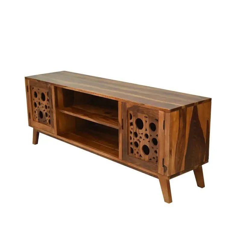 SHIRE SOLID SHEESHAM WOOD TV UNIT HONEY FINISH My Store