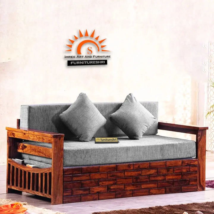 BRICK SOLID WOOD SOFA CUM BED WITH STORAGE My Store