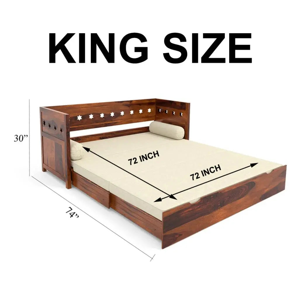 STAR SOLID WOOD SOFA CUM BED WITH STORAGE My Store