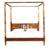 HRAY SOLID WOOD POSTER BED IN HONEY FINISH My Store