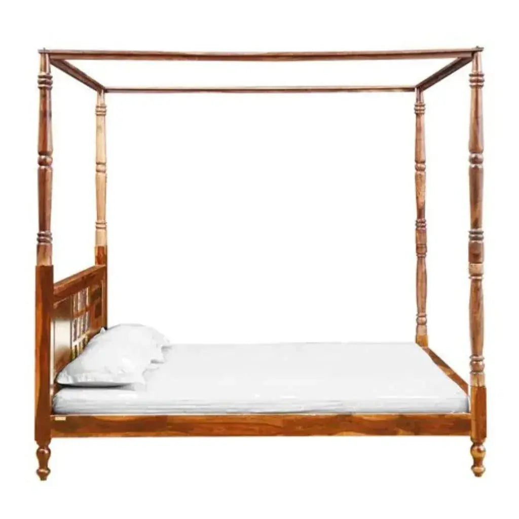 HRAY SOLID WOOD POSTER BED IN HONEY FINISH My Store