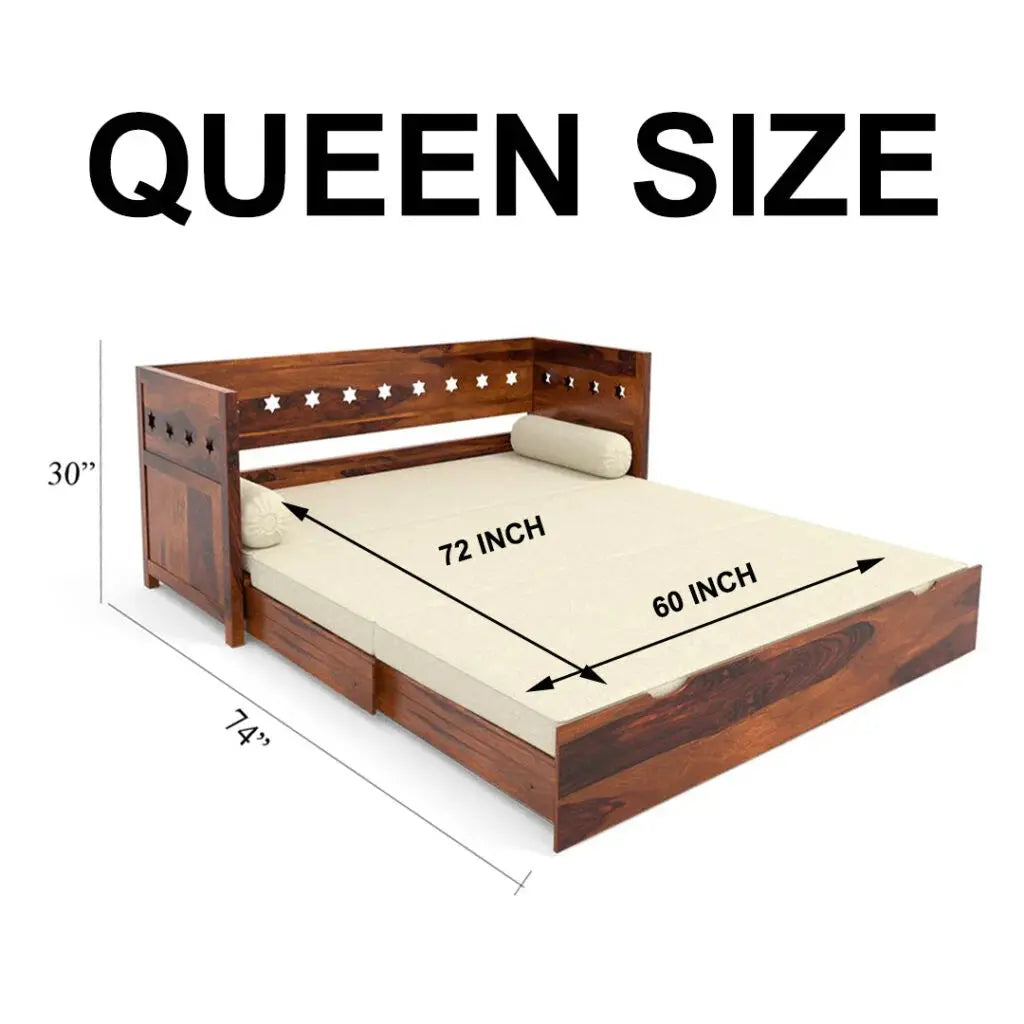 STAR SOLID WOOD SOFA CUM BED WITH STORAGE My Store