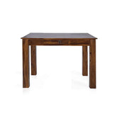MOJOO SOLID WOOD SQUARE TABLE IN WALNUT FINISH My Store