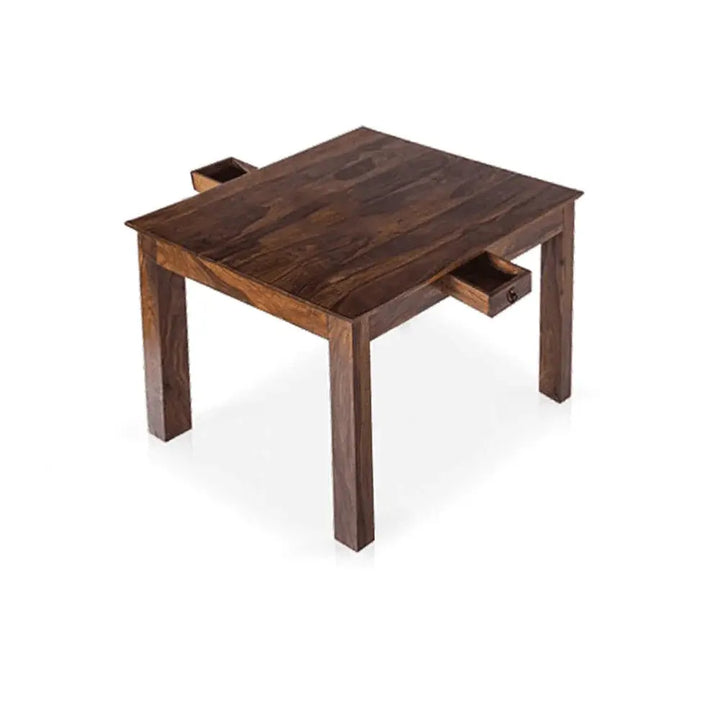 MOJOO SOLID WOOD SQUARE TABLE IN WALNUT FINISH My Store
