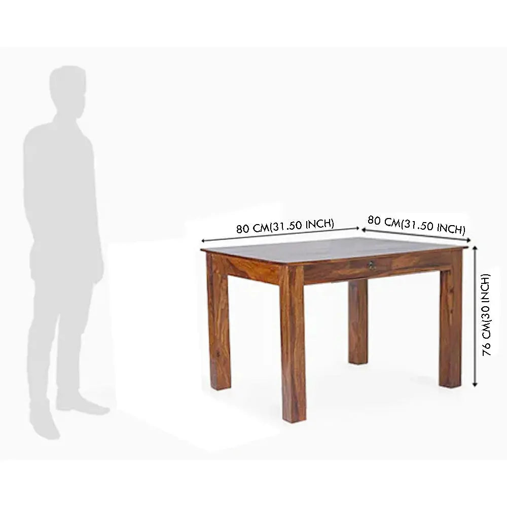MOJOO SOLID WOOD SQUARE TABLE IN WALNUT FINISH My Store
