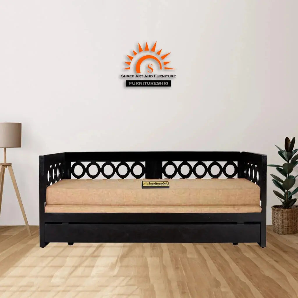 ROCK SOLID WOOD SOFA CUM BED WITH STORAGE My Store