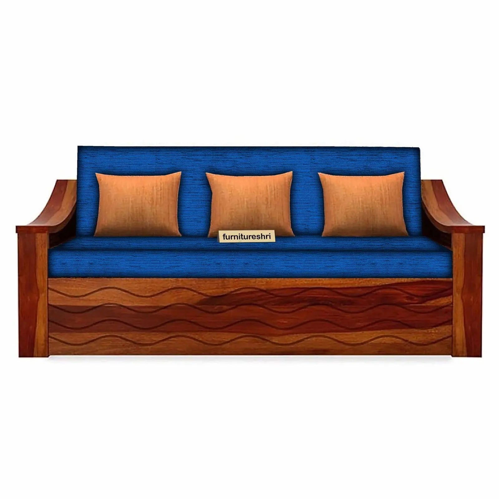 WAVE SOLID WOOD SOFA CUM BED WITH STORAGE My Store