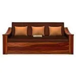 WAVE SOLID WOOD SOFA CUM BED WITH STORAGE My Store