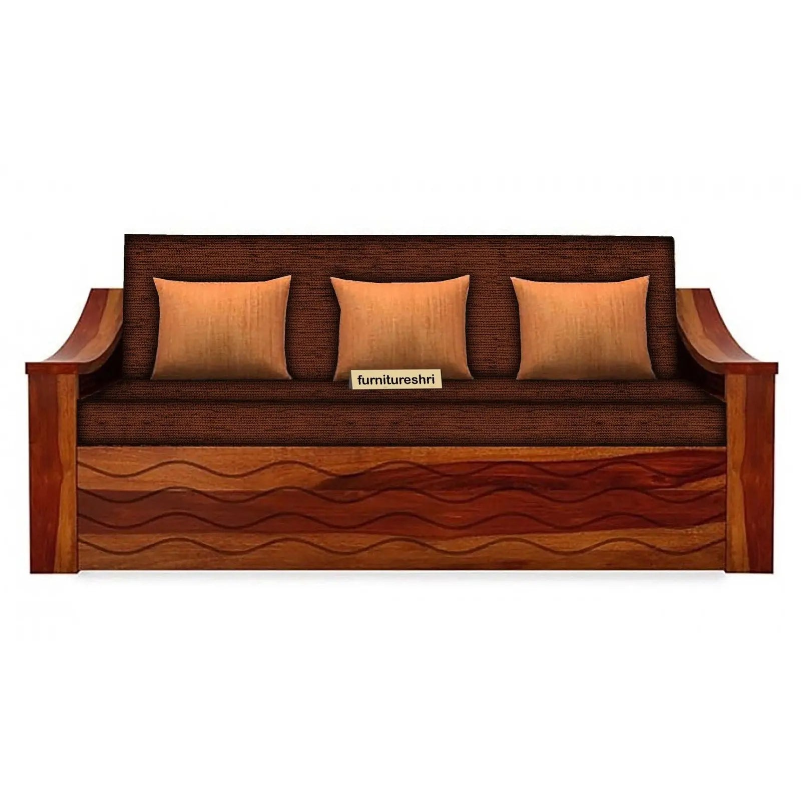 WAVE SOLID WOOD SOFA CUM BED WITH STORAGE My Store