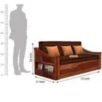 WAVE SOLID WOOD SOFA CUM BED WITH STORAGE My Store