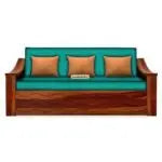 WAVE SOLID WOOD SOFA CUM BED WITH STORAGE My Store