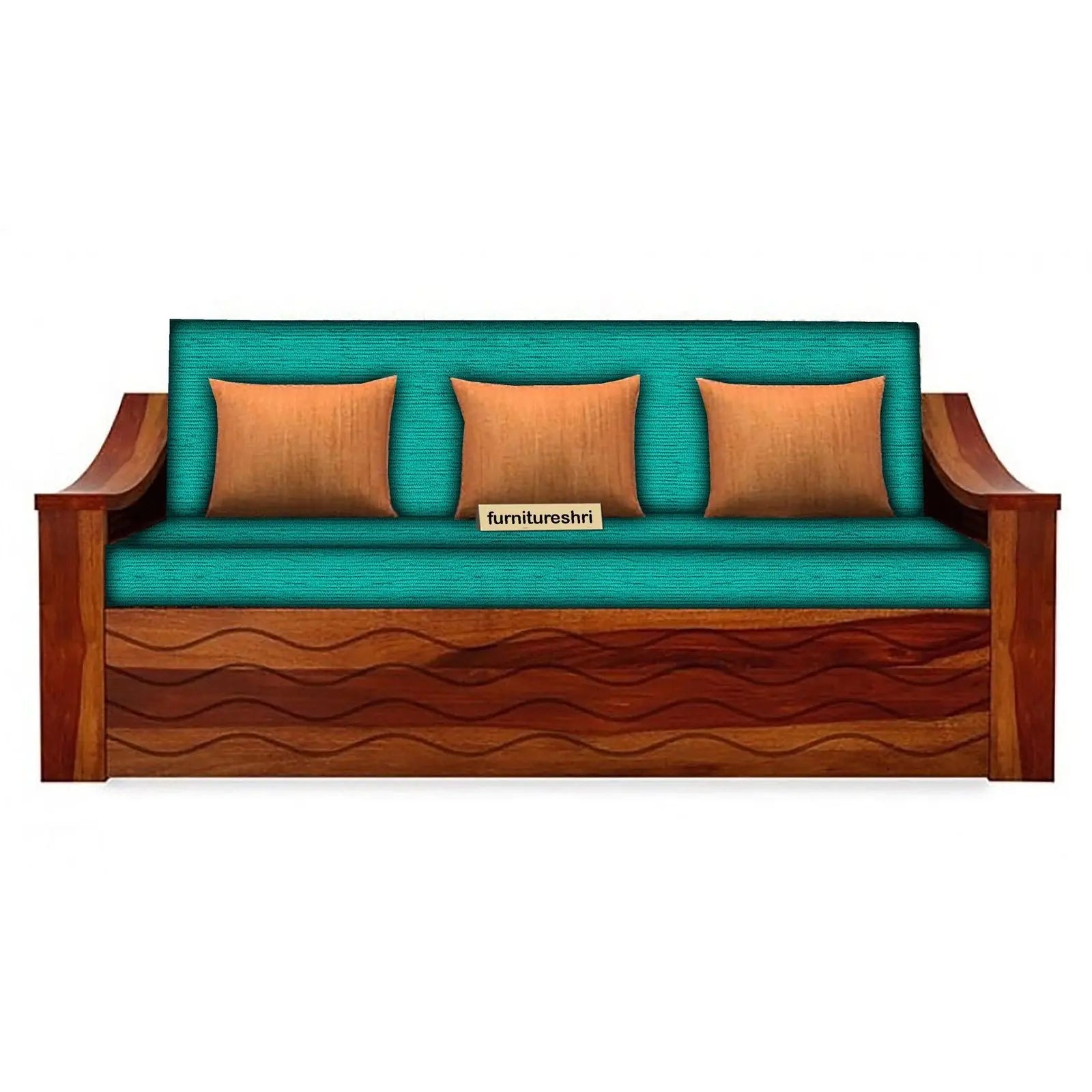 WAVE SOLID WOOD SOFA CUM BED WITH STORAGE My Store