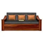 WAVE SOLID WOOD SOFA CUM BED WITH STORAGE My Store
