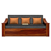 WAVE SOLID WOOD SOFA CUM BED WITH STORAGE My Store