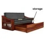 WAVE SOLID WOOD SOFA CUM BED WITH STORAGE My Store