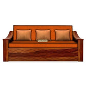 WAVE SOLID WOOD SOFA CUM BED WITH STORAGE My Store