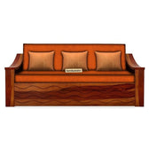 WAVE SOLID WOOD SOFA CUM BED WITH STORAGE My Store