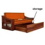 WAVE SOLID WOOD SOFA CUM BED WITH STORAGE My Store