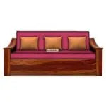 WAVE SOLID WOOD SOFA CUM BED WITH STORAGE My Store