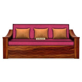 WAVE SOLID WOOD SOFA CUM BED WITH STORAGE My Store