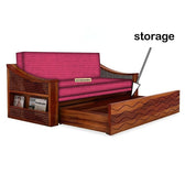 WAVE SOLID WOOD SOFA CUM BED WITH STORAGE My Store
