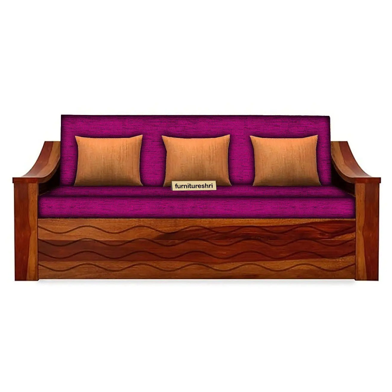 WAVE SOLID WOOD SOFA CUM BED WITH STORAGE My Store