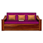 WAVE SOLID WOOD SOFA CUM BED WITH STORAGE My Store