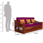 WAVE SOLID WOOD SOFA CUM BED WITH STORAGE My Store