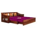 WAVE SOLID WOOD SOFA CUM BED WITH STORAGE My Store