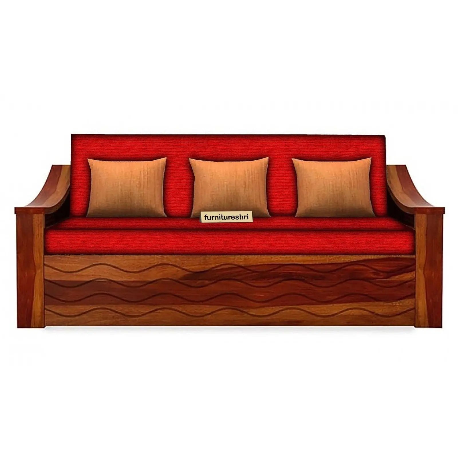 WAVE SOLID WOOD SOFA CUM BED WITH STORAGE My Store